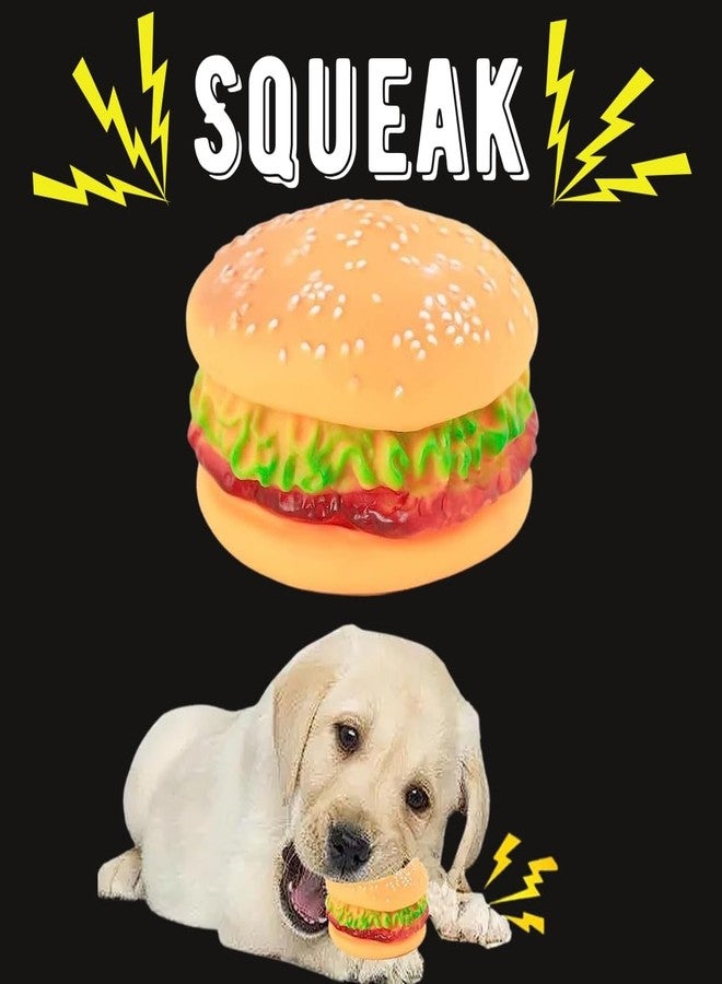 Sage Square Squeaky Vinyl Chew Latex Burger Dog Toy, Small -Multi Color - Image 5
